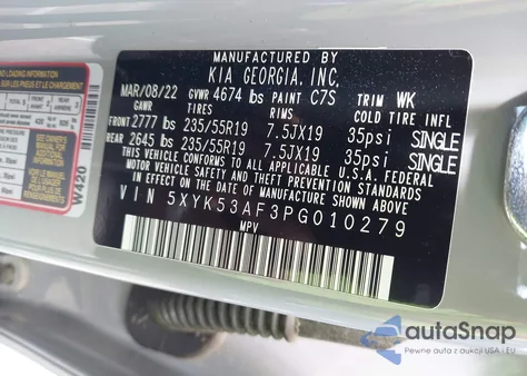 2023 Kia Sportage Sx-Prestige from USA, damaged, VIN 5XYK53AF3PG010279